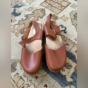 Lotta From Stockholm Brown Leather Clogs sz 39